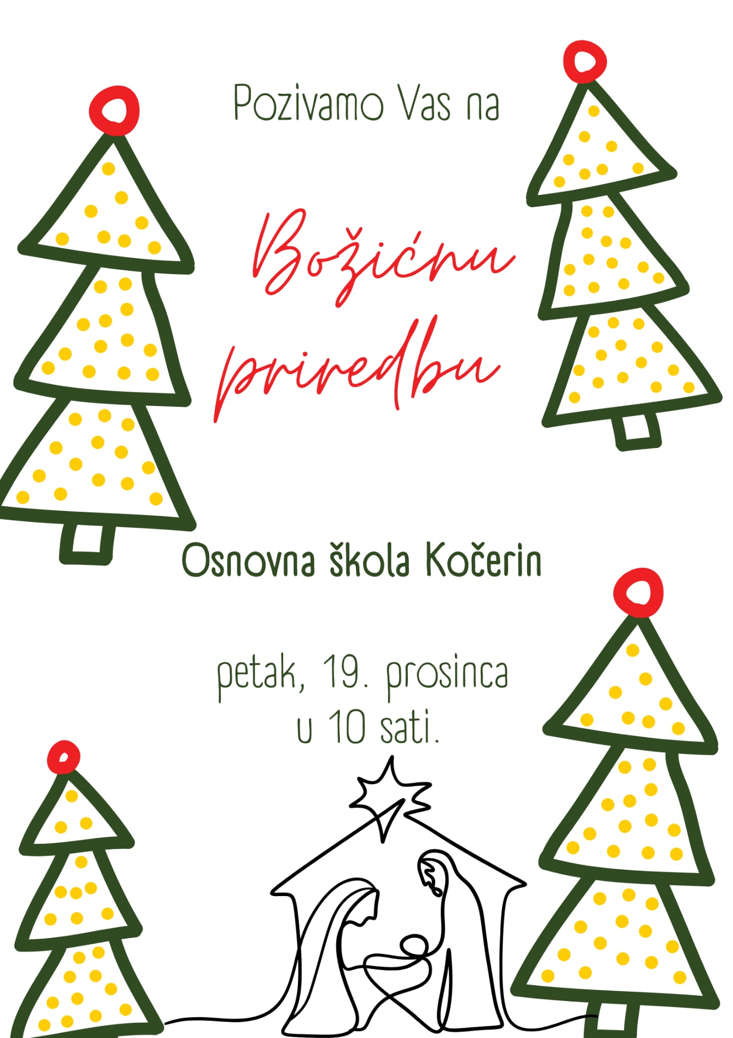 Pozivnica za tradicionalnu božićnu priredbu